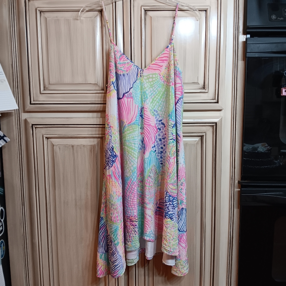Lilly Pulitzer Clara Roar Of The Sea‎ Silk Slip Shift Dress - Picture 2 of 5